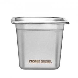 6 Paquete de Sartenes de Hotel, Sartén de Vapor Anti-Jam de Tamaño 1/6, Sartén de Mesa de Acero Inoxidable de 0.8 mm para Restaurante, Sartén de Mesa Comercial de 6 Pulgadas de Profundidad, Sartén...