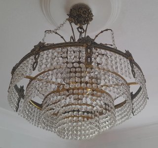 Lámpara Araña Cristal y Bronce