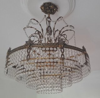 Lámpara Araña Cristal y Bronce