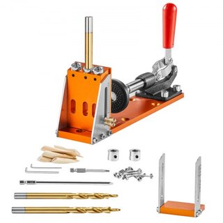30 Pcs Kit de Plantilla de Agujeros de Pocket, Sistema de Plantilla de Agujeros de Pocket Ajustable y Fácil de Usar con Brocas de Paso, Llaves, Anillos de Detención de Taladro y Puntas de Conducci...