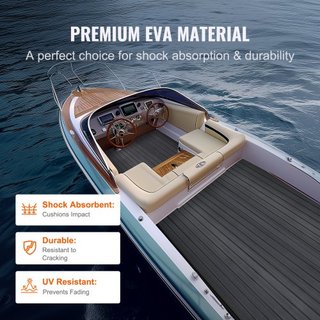 Suelo para Barcos, Cubierta de Espuma EVA 94.5" x 23.6", Suelo Autoadhesivo Antideslizante, Alfombra Marina de 15.5 pies cuadrados para Barcos, Yates, Pontones, Cubierta de Kayak