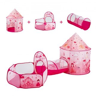 Tienda de Juego 3 en 1 para Niños con Túnel para Niñas, Príncipes, Niños, Bebés y Niños Pequeños, Casa de Juego Plegable para Interior/Exterior con Bolsa de Transporte y Correas de Sujeción como R...