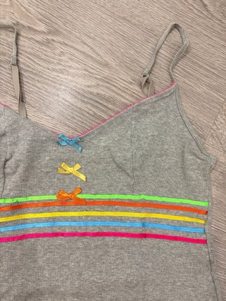 Camiseta tirantes M rayas y lazos Roxy