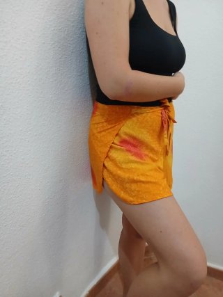Pantalón corto cruzado estampado