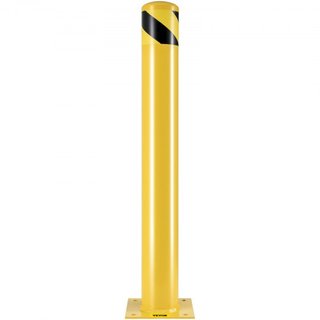 Bollard de Seguridad Barrera de Seguridad Bollard 4-1/2" OD 36" Altura Recubrimiento en Polvo Amarillo Tubo de Acero Barrera de Seguridad con 4 Anclajes Gratis para Áreas Sensibles al Tráfico