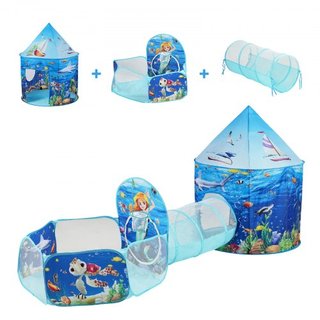 Tienda de Juego 3 en 1 para Niños con Túnel, Aro de Baloncesto para Niños, Niñas, Bebés y Niños Pequeños, Casa de Juego Plegable para Interior/Exterior con Bolsa de Transporte y Correas de Sujeció...