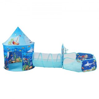 Tienda de Juego 3 en 1 para Niños con Túnel, Aro de Baloncesto para Niños, Niñas, Bebés y Niños Pequeños, Casa de Juego Plegable para Interior/Exterior con Bolsa de Transporte y Correas de Sujeció...