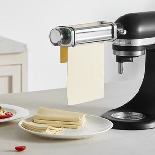 Accesorio de Pasta para Batidora de Pie KitchenAid, Accesorio de Rodillo de Hoja de Pasta de Acero Inoxidable, Máquina de Hacer Pasta con 8 Niveles de Grosor Ajustables, Accesorio de Pasta Kitchen...