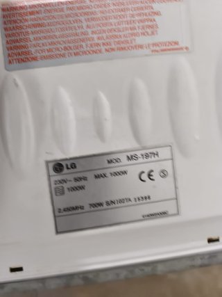 Microondas LG Funcionando
