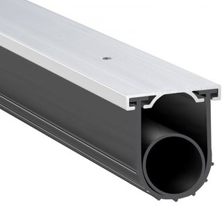 Sellos de Puerta de Garaje de Caucho Inferior, Forma U + O Ring Sello de Clima Inferior de Puerta de Garaje con Kit de Retenedor de Pista de Aluminio Pre-perforado, 4.88 m 8 mm T-ends y 9.5 cm de ...