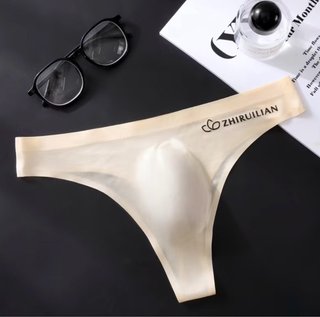 5 Tanga de satén Transparente Hombre