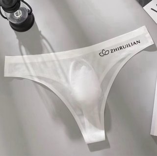 5 Tanga de satén Transparente Hombre