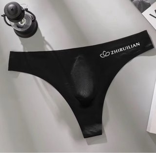 5 Tanga de satén Transparente Hombre