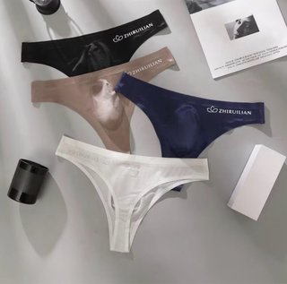 5 Tanga de satén Transparente Hombre