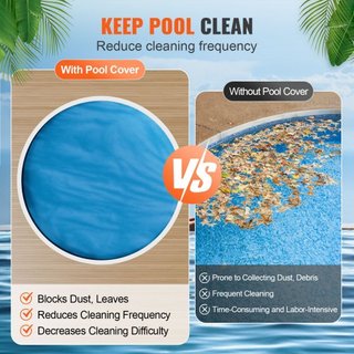 Cubierta Solar para Piscina, Manta Solar Redonda de Φ10 pies para Piscinas, Cubierta Solar para Piscina Inground y Above Ground, Cubiertas Solares de 15 mil Azul