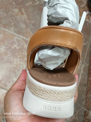 Sandalias Skechers Mujer Cuña Marrón/Blanco