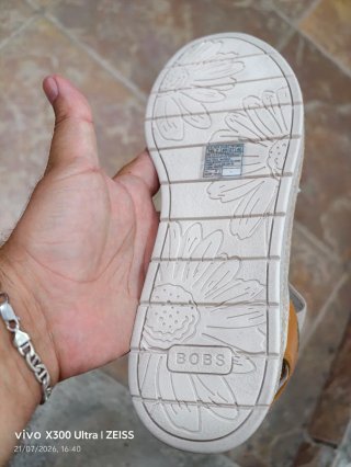 Sandalias Skechers Mujer Cuña Marrón/Blanco