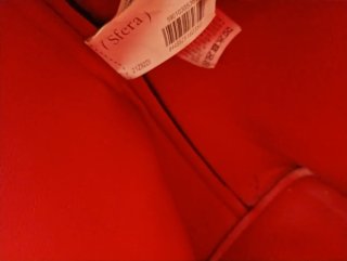 Bolso shopper rojo efecto piel cocodrilo