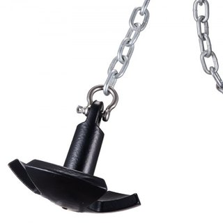 Ancla de Río, Ancla de Barco de 12 LBS de Hierro Fundido Recubierto de Vinilo Negro con Grillete, Ancla de Grado Marino en Forma de Hongo para Barcos de Hasta 10 pies, Impresionante Poder de Sujec...