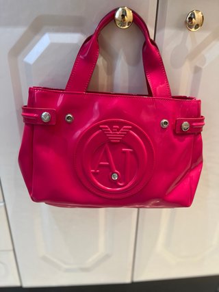 Bolso charol Armani Jeans rosa