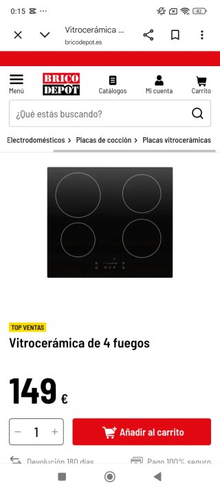Placa vitrocerámica 4 zonas