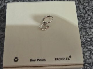 Pendiente aro plata con planeta 12mm