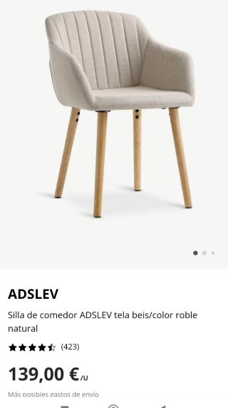 Silla sillón beige y madera