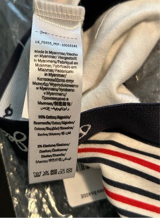 Bralette Pepe Jeans Rayas Azul Rojo Blanco.