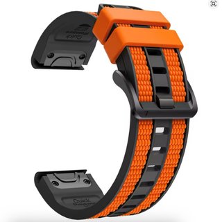 Correa Garmin QuickFit 26mm Negra y Naranja