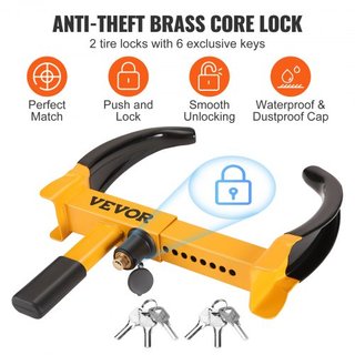 Bloqueo de Rueda, 2 Paquetes de Bloqueo de Pinza de Rueda Universal, Bloqueo de Remolque Antirrobo Ajustable, Bloqueo de Rueda de Acero de Alta Resistencia para ATV RV SUV Coche Carrito de Golf Ba...