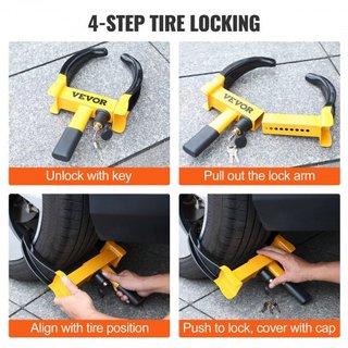 Bloqueo de Rueda, 2 Paquetes de Bloqueo de Pinza de Rueda Universal, Bloqueo de Remolque Antirrobo Ajustable, Bloqueo de Rueda de Acero de Alta Resistencia para ATV RV SUV Coche Carrito de Golf Ba...