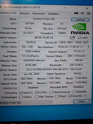 asus nvidia p104-100 8gb mining scheda video gtx