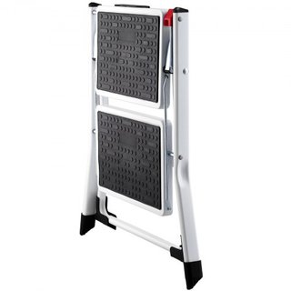 Escalera de Paso de 2 Escalones con Capacidad de 150 kg, Taburete de Escalera de Acero Plegable Ergonómico con Pedal Antideslizante Ancho, Taburete Resistente para Adultos y Niños, Multiuso para H...