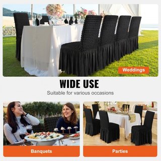Cubiertas de Silla Plegables de Spandex Elástico, Cubierta de Silla Ajustable Universal con Falda, Fundas Protectores Removibles y Lavables, para Bodas, Vacaciones, Banquetes, Fiestas, Celebracion...