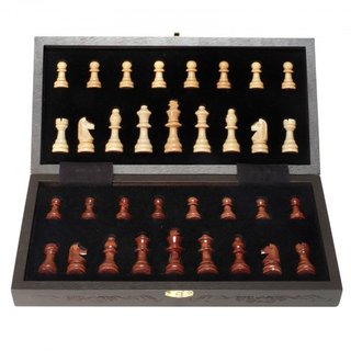 Gioco di Scacchi Magnetico in Legno, Set di Scacchi da 12 Pollici, Set di Scacchi per Principianti con 2 Regine Extra, Scacchiera Pieghevole con Pezzi Scacchistici, Spazi di Archiviazione...