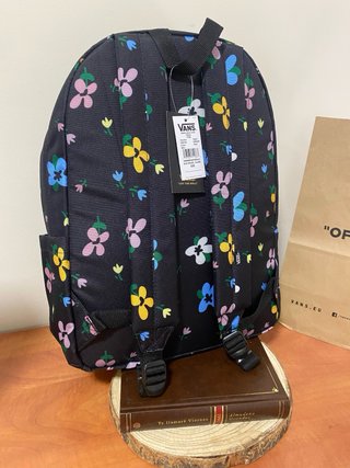 Mochila Vans flores negras multicolor