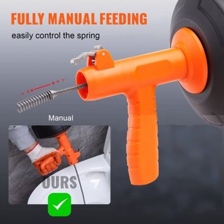 Desatascador de Drenaje 762 cm, Serpiente de Fontanería con Alimentación Automática, Serpiente de Fontanero con Accesorio para Taladro, Removedor de Atascos de Drenaje para Cocina, Baño, Ducha, Fr...