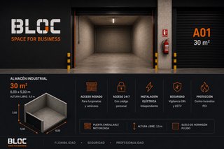 Almacén 30m2 Premia · acceso furgoneta · 24/7