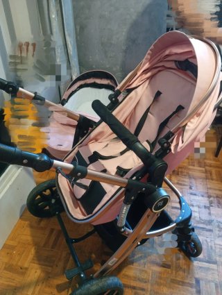 Carro de bebé 3 piezas rosa