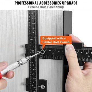 Plantilla para Hardware de Gabinete, Plantilla Ajustable de Aleación de Aluminio para Manijas de Gabinete con Perforador Central, para la Instalación de Manijas y Tiradores de Puertas y Cajones