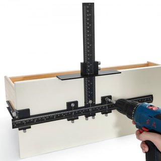 Plantilla para Hardware de Gabinete, Plantilla Ajustable de Aleación de Aluminio para Manijas de Gabinete con Perforador Central, para la Instalación de Manijas y Tiradores de Puertas y Cajones