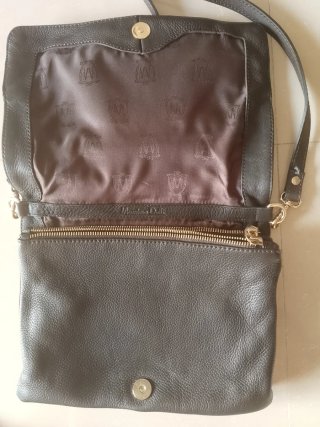 Bolso marrón oscuro Massimo Dutti Piel