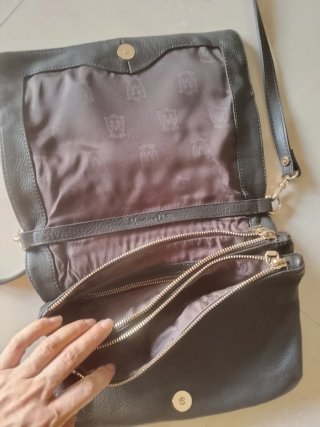 Bolso marrón oscuro Massimo Dutti Piel