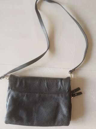Bolso marrón oscuro Massimo Dutti Piel