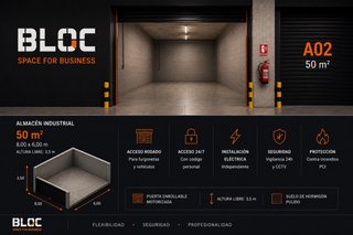 Almacén 50m2 Premia · acceso furgoneta · 24/7