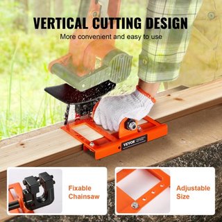 Sierra de Cadena, Guía de Corte de Madera Vertical con Ancho de Corte de 2"-6", Accesorio de Sierra de Cadena de Hierro Fundido Portátil para Madera, Accesorio de Fresado de Madera Ligero para Con...