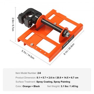Sierra de Cadena, Guía de Corte de Madera Vertical con Ancho de Corte de 2"-6", Accesorio de Sierra de Cadena de Hierro Fundido Portátil para Madera, Accesorio de Fresado de Madera Ligero para Con...