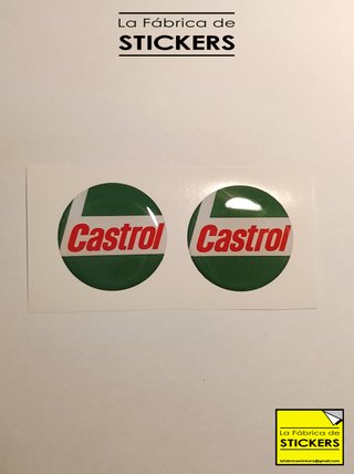 2 Pegatinas CASTROL Gota de resina 3cm