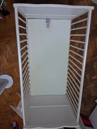 Lettino bianco culla bambini + materasso aloe vera