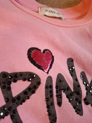 Abito Pinko rosa in cotone con glitter 3-4 anni